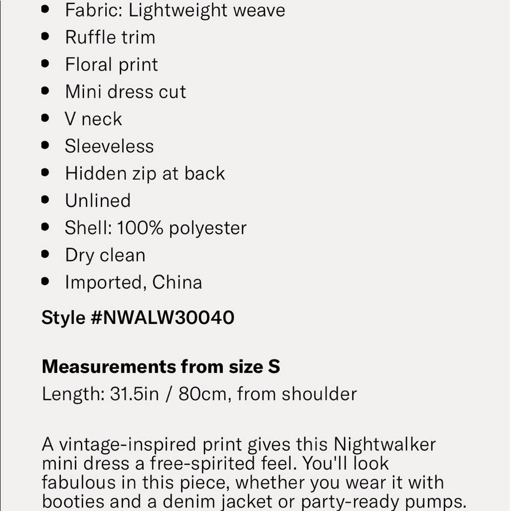 NWT Nightwalker Elsa Mini dress size xsmall - Picture 6 of 8